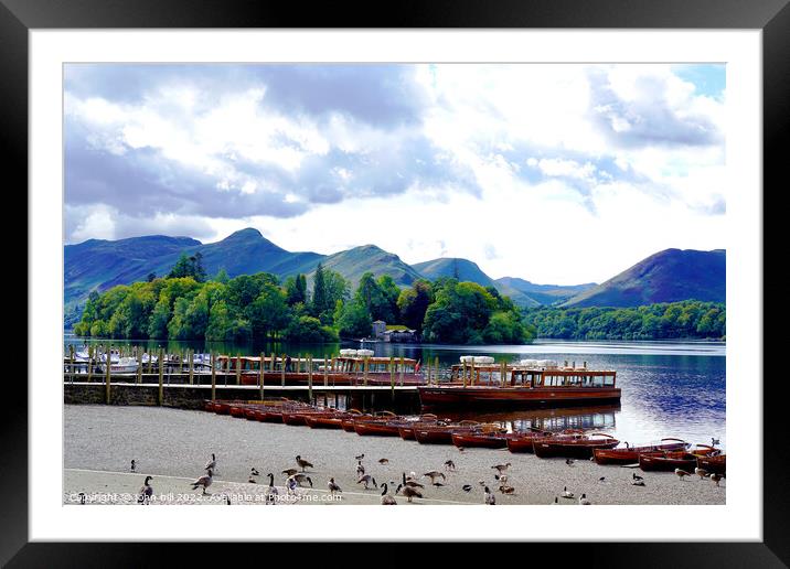 Derwentwater with Cat bells and Maiden moor Cumbria Framed Mounted Print by john hill
