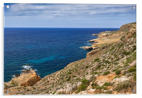 Southern Coastline Of Malta Island Acrylic by Artur Bogacki