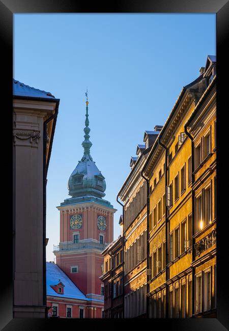 Sunset in Old Town of Warsaw in Poland Framed Print by Artur Bogacki