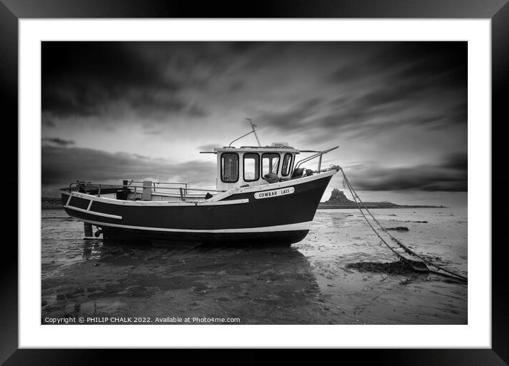 Lindisfarne fishing boat on Holy island 776 Framed Mounted Print by PHILIP CHALK
