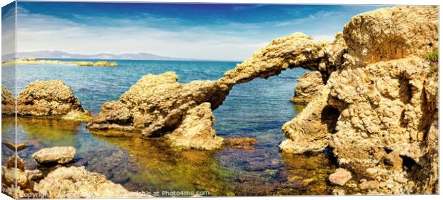 Natural arch of Portixol - CR2205-7752-ABS Canvas Print by Jordi Carrio