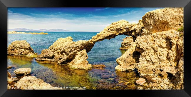 Natural arch of Portixol - CR2205-7752-ABS Framed Print by Jordi Carrio