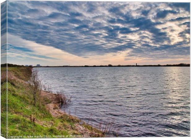 Dungeness Lakes looking towards power station Canvas Print by Mike Hardy
