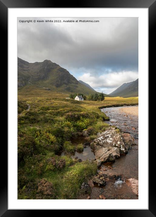 Lagangarbh little white house in Glencoe Framed Mounted Print by Kevin White