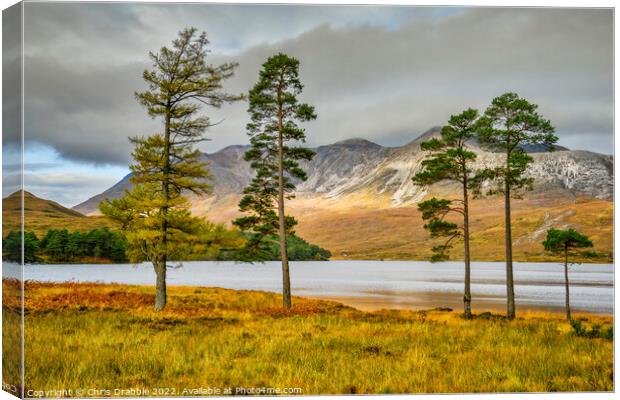 Loch Clair and Ben Eighe in Autumn Canvas Print by Chris Drabble