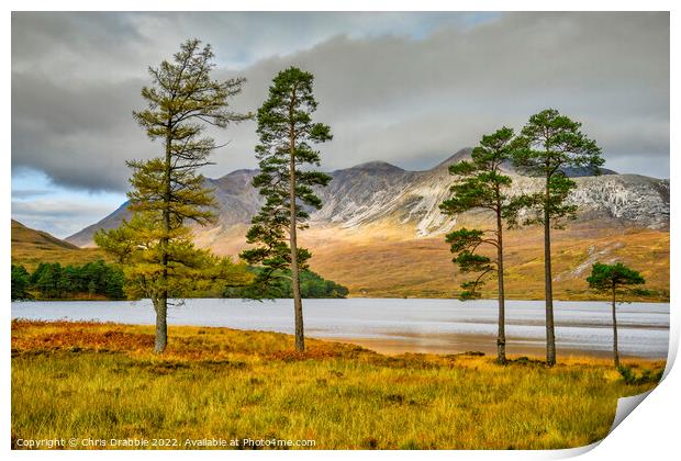 Loch Clair and Ben Eighe in Autumn Print by Chris Drabble