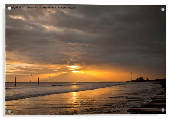 Dawn on the beach (2) Acrylic by Jim Jones