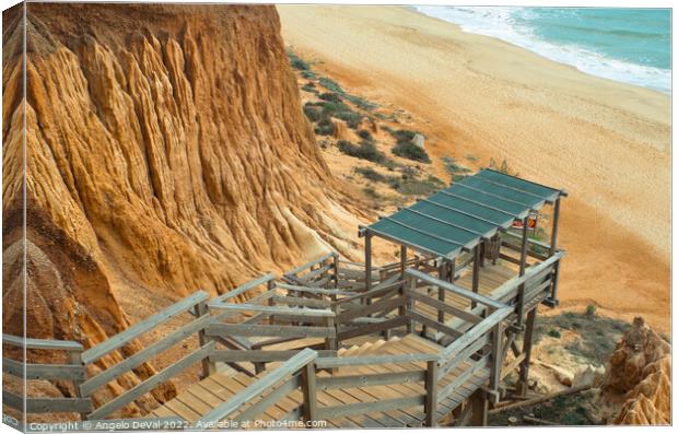 Falesia Beach Stairs Canvas Print by Angelo DeVal