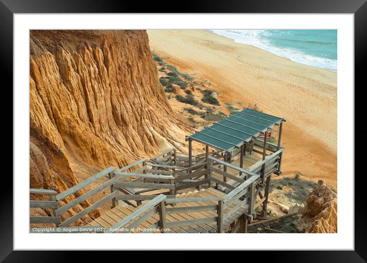 Falesia Beach Stairs Framed Mounted Print by Angelo DeVal