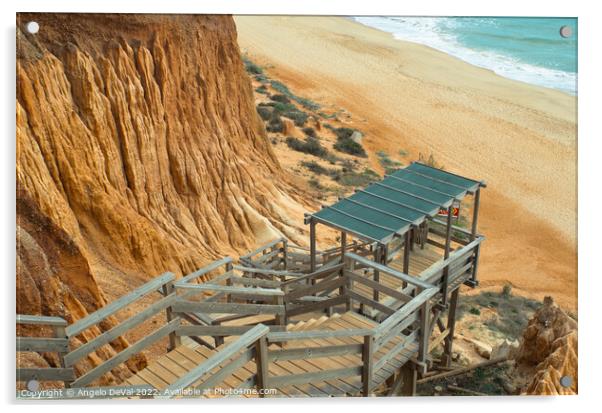 Falesia Beach Stairs Acrylic by Angelo DeVal