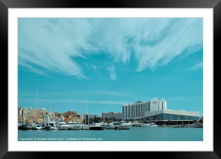 Cloudy Vilamoura Marina  Framed Mounted Print by Angelo DeVal