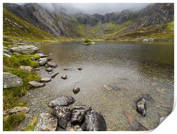 Llyn Idwal in the Cwm Idwal National Reserve. Print by Colin Allen