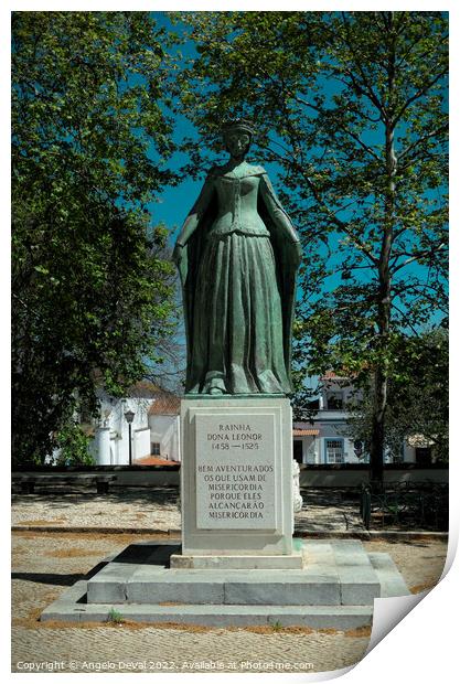 Queen Dona Leonor Statue in Beja Print by Angelo DeVal