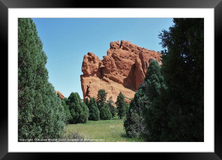 Colorado Garden of the Gods with Mountain,  Framed Mounted Print by Robert Brozek