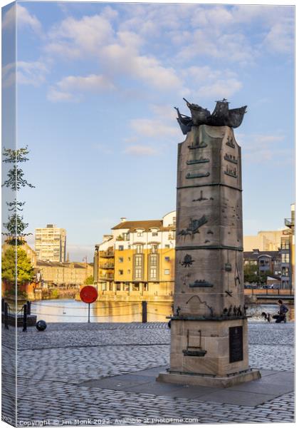 Memorial on The Shore at Leith Canvas Print by Jim Monk