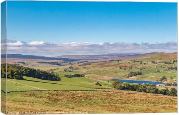 Selset and Grassholme, Lunedale,  from Harker Hill Canvas Print by Richard Laidler