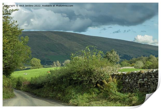 Descending into Dentdale from Barbondale Cumbria Print by Nick Jenkins