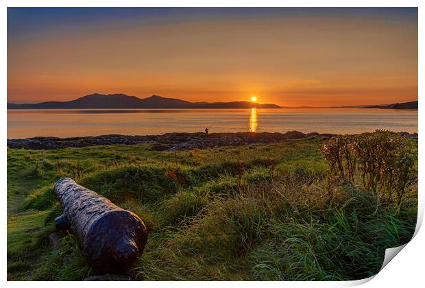 Sunset over Arran Print by Valerie Paterson