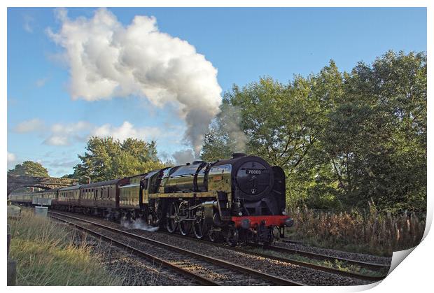 Steam locomotive 70000 Britannia. Print by David Birchall