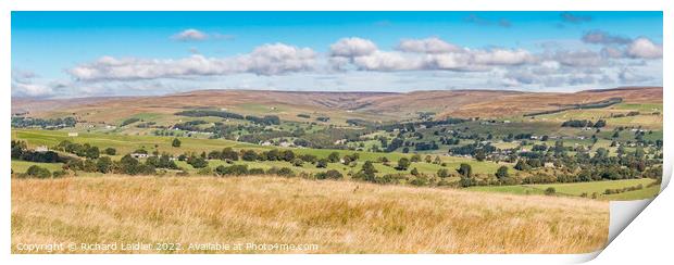 The Hudes Hope Panorama from Harker Hill, Teesdale Print by Richard Laidler