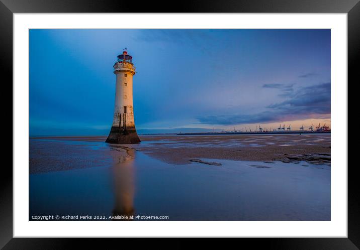 Captivating Reflections of Perch Rock Lighthouse Framed Mounted Print by Richard Perks