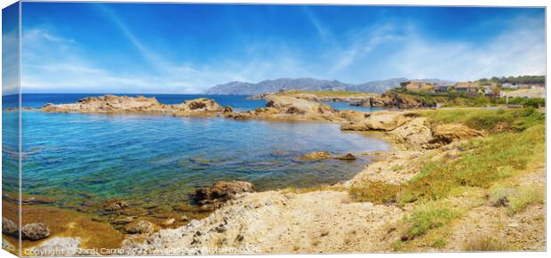 Great panoramic view of the coastal route from Port of Selva to Llança Canvas Print by Jordi Carrio