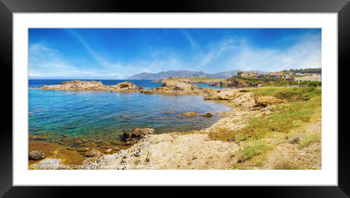 Great panoramic view of the coastal route from Port of Selva to Llança Framed Mounted Print by Jordi Carrio