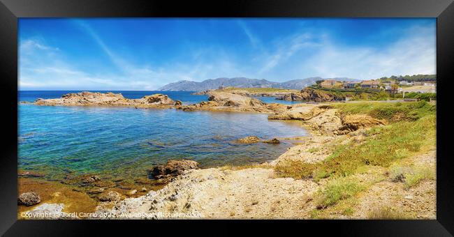 Great panoramic view of the coastal route from Port of Selva to Llança Framed Print by Jordi Carrio