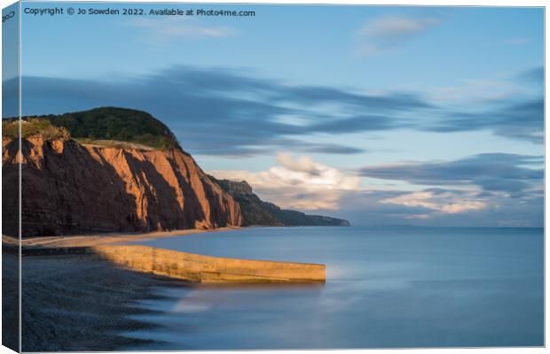 Evening Sun from Sidmouth Canvas Print by Jo Sowden