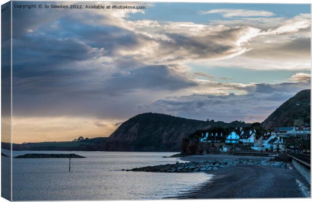 Sidmouth sunset Canvas Print by Jo Sowden