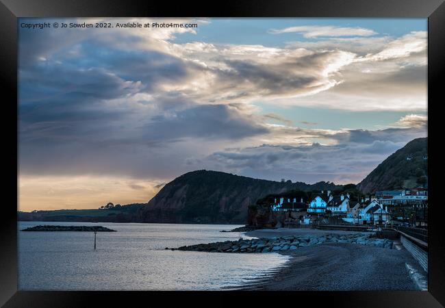 Sidmouth sunset Framed Print by Jo Sowden