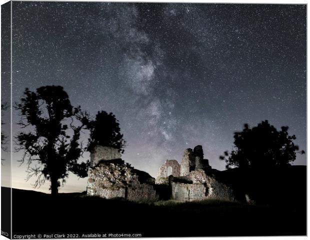 Pendragon Castle under the Milky Way Canvas Print by Paul Clark