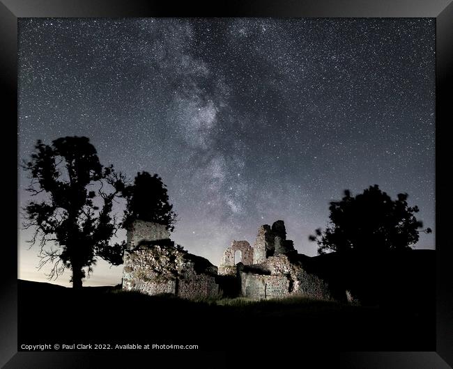Pendragon Castle under the Milky Way Framed Print by Paul Clark