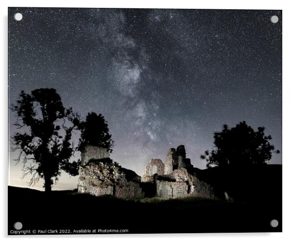 Pendragon Castle under the Milky Way Acrylic by Paul Clark