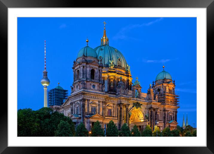 Berlin Cathedral At Night Framed Mounted Print by Artur Bogacki