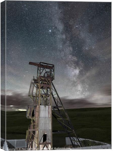 Groverake Mine with the Milky Way Canvas Print by Paul Clark