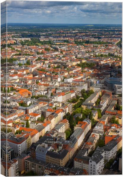 Aerial View Above City Of Berlin Canvas Print by Artur Bogacki