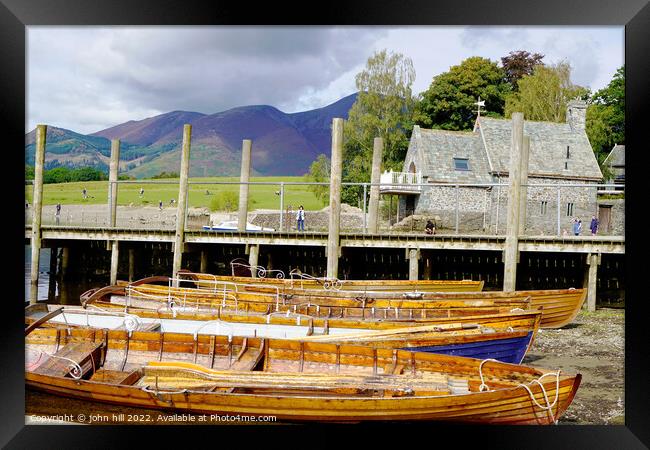 Derwentwater with Skiddaw range Keswick Cumbria Framed Print by john hill