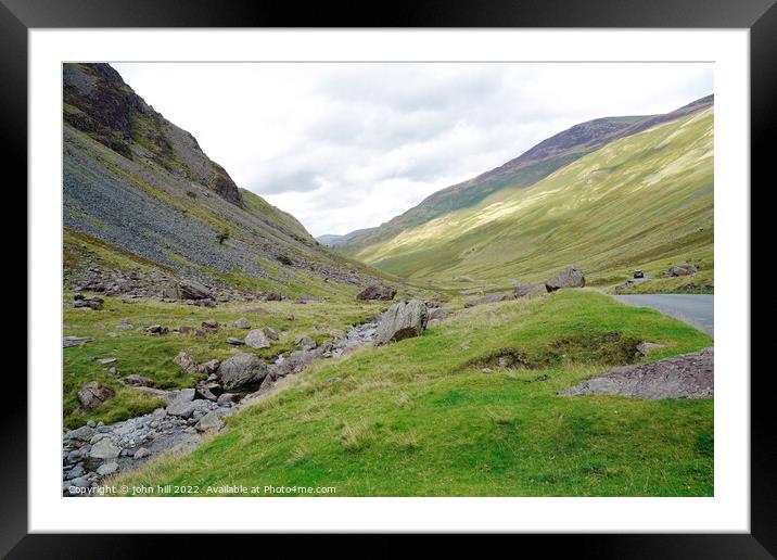 Honister Pass in the lake distict Cumbria Framed Mounted Print by john hill