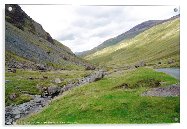 Honister Pass in the lake distict Cumbria Acrylic by john hill