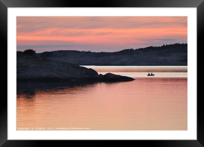 Resö Sunset Rowing Boat, Sweden Framed Mounted Print by Imladris 
