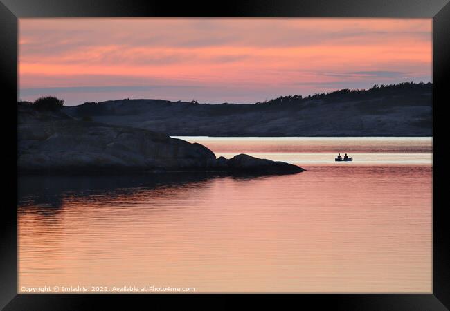 Resö Sunset Rowing Boat, Sweden Framed Print by Imladris 