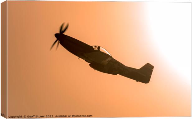 P51 Mustang Over Bournemouth Canvas Print by Geoff Stoner