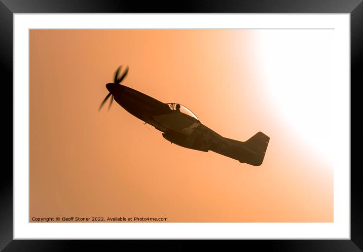 P51 Mustang Over Bournemouth Framed Mounted Print by Geoff Stoner