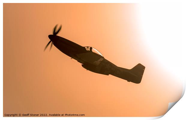 P51 Mustang Over Bournemouth Print by Geoff Stoner