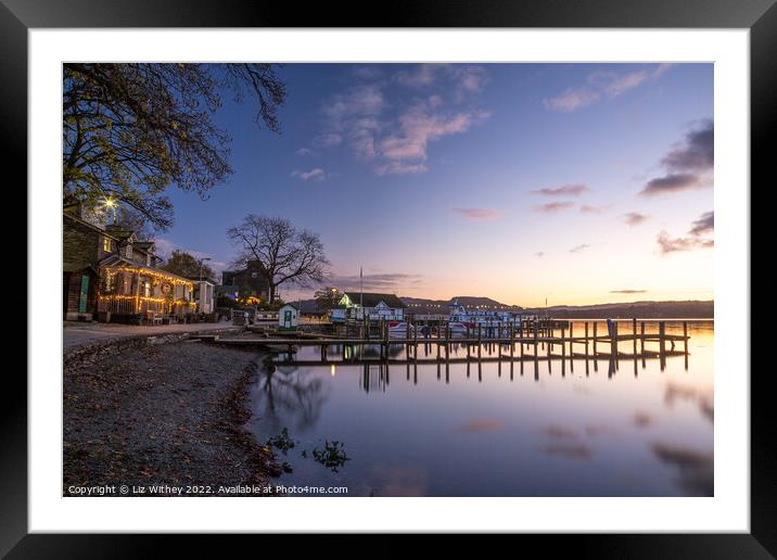 Sunset at Waterhead Framed Mounted Print by Liz Withey