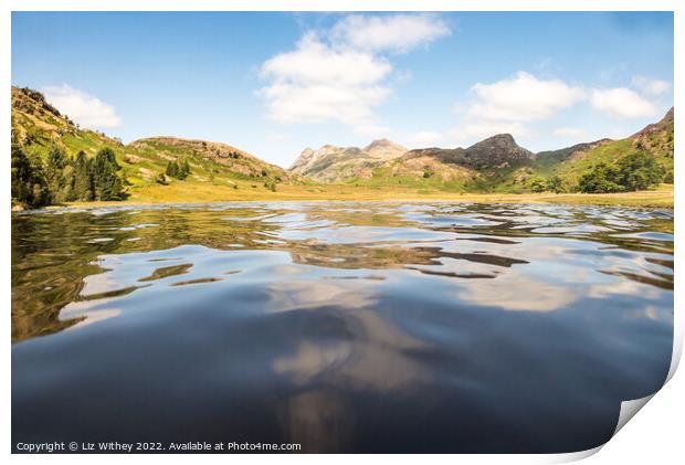 Swimmer's View, Blea Tarn Print by Liz Withey