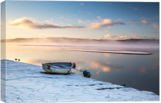 Winter Evening, Arnside Canvas Print by Liz Withey