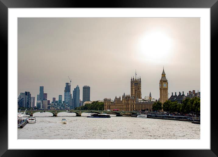 Looking West on the Thames Framed Mounted Print by Glen Allen