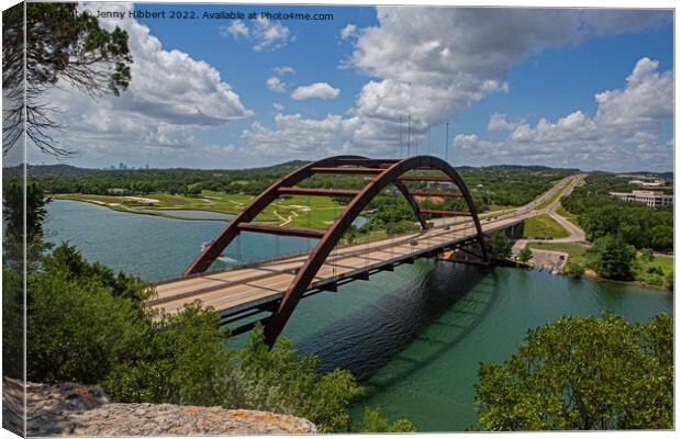 Scenic view of Pennybacker bridge, Austin Texas Canvas Print by Jenny Hibbert